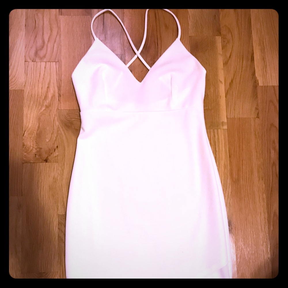 White bodycon mini dress